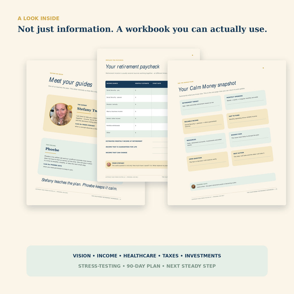 The Calm Money Retirement Starter Workbook — 26-Page Printable PDF