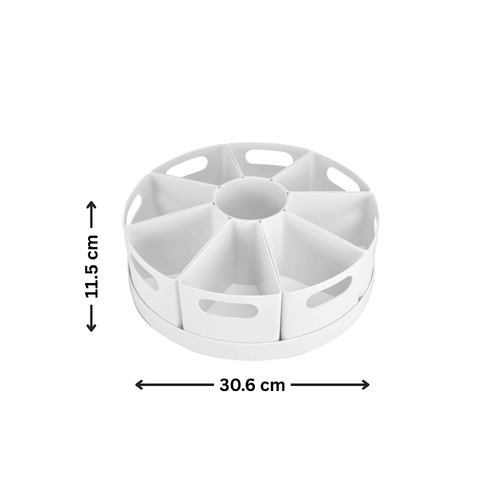 10-Piece Rotating Desk Organiser White
