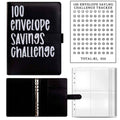 100 Envelope Budget Binder – A5 PU Leather Savings Tracker Book