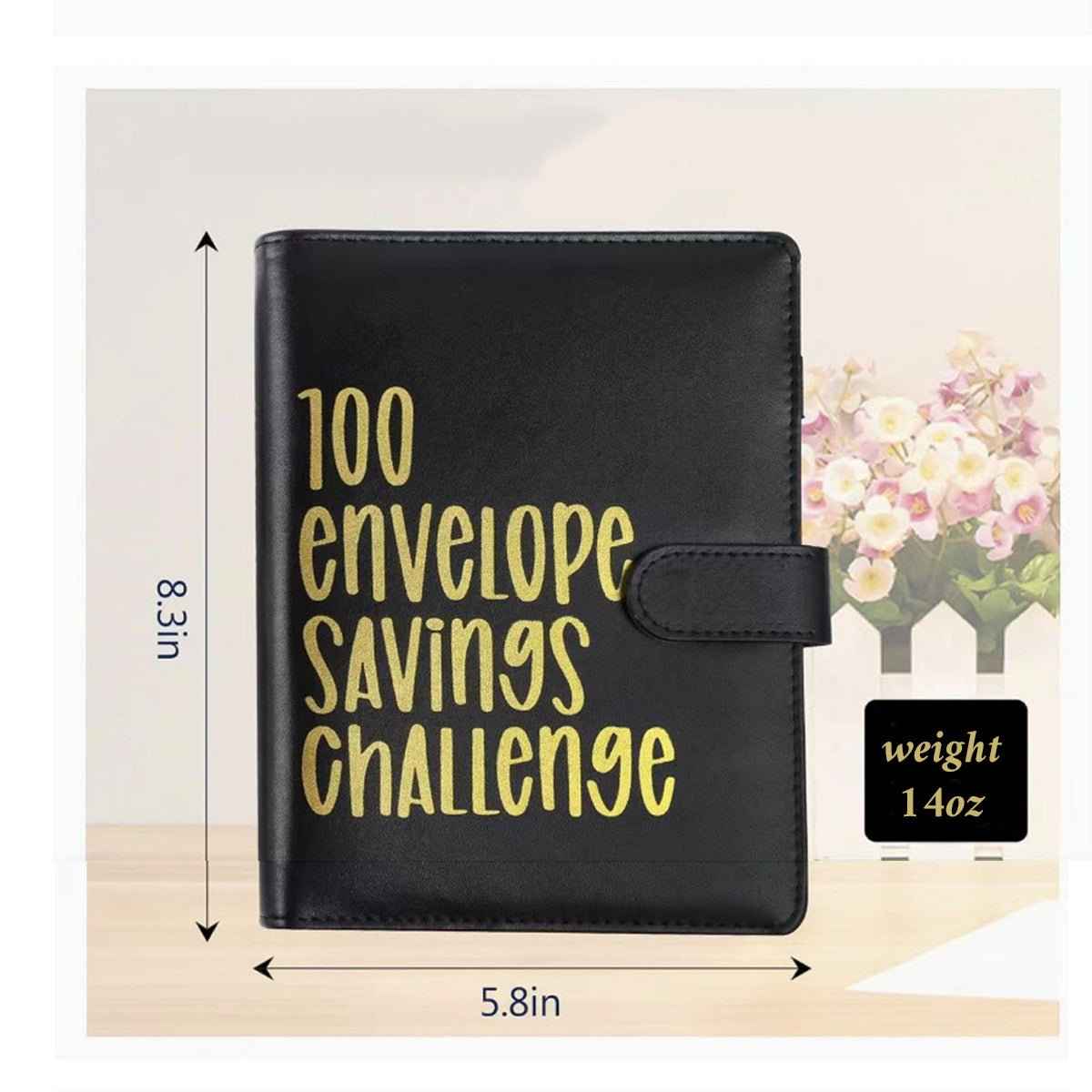 100 Envelope Budget Binder – A5 PU Leather Savings Tracker Book