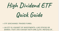 High Dividend ETF Quick Guide ***FREE***