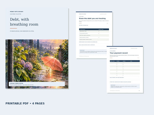 Rain-and-water Debt Tracker with actual printable pages